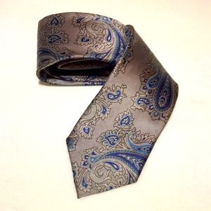 GANT Neck Tie 100% Italian Silk Silver Blue Men’s